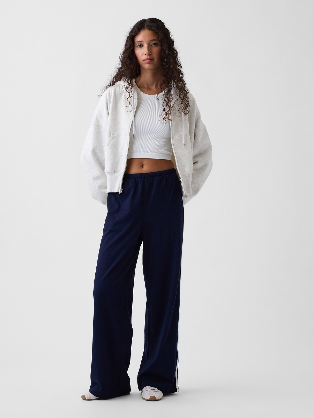 Knit Relaxed Track Pants - Navy blue uniform