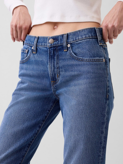 Mid Rise Relaxed Flare Jeans - Medium wash