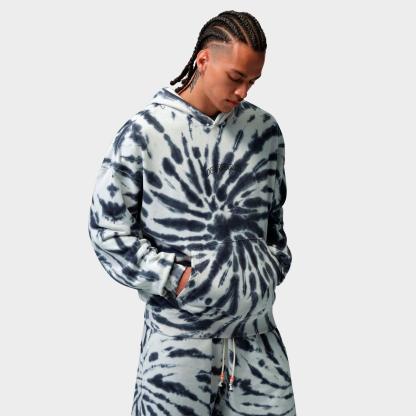 Men's Jordan Brooklyn Fleece Tie-Dye Festival Pullover Hoodie - Sail/Off-Noir/Black - view 1