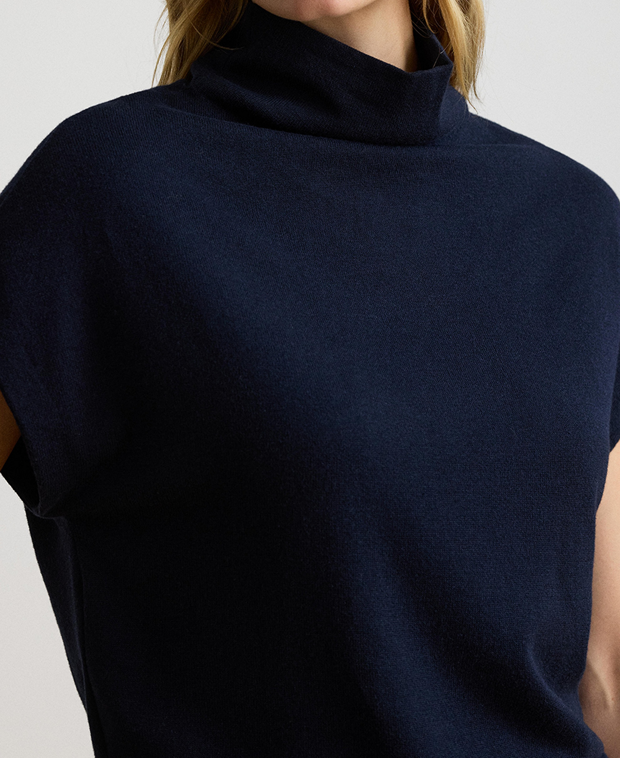 Lauren Ralph Lauren Women's Mock-Neck Cap-Sleeve Sweater - Lauren Navy
