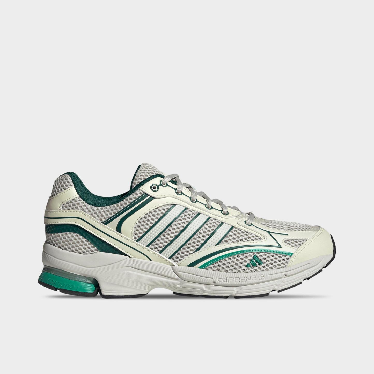Men's adidas Spiritain 2000 Casual Shoes - Part 2 - Alumina/Ice Gold Metallic/Court Green - Left shoe facing left. Outside of the shoe.