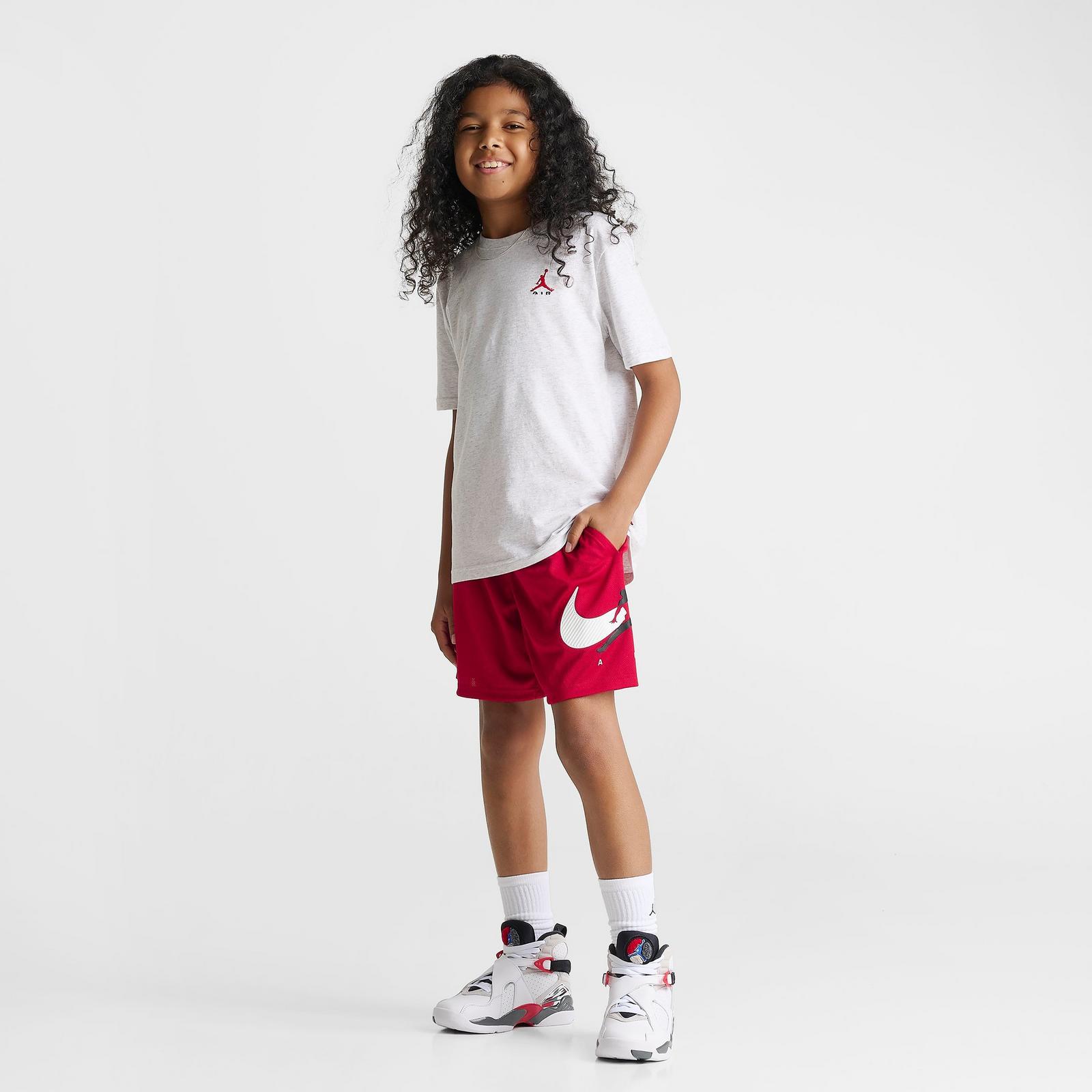 Big Kids' Jordan Jumpman Swoosh Mesh Shorts - Gym Red - view 2