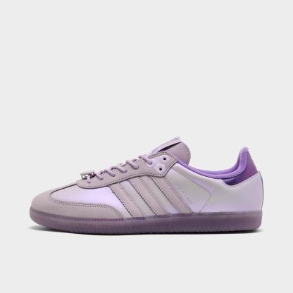 Men's adidas Originals x Pokémon Samba OG Mewtwo Casual Shoes - Ice Lavender/Ice Lavender/Violet Fusion - Left shoe facing left. Outside of the shoe.