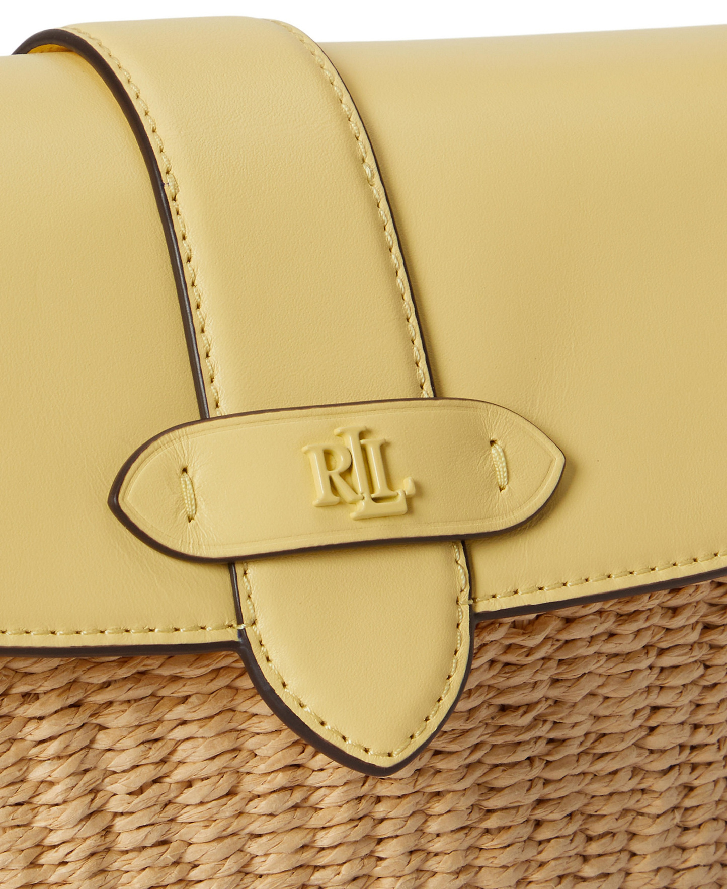 Lauren Ralph Lauren Lynden Small Straw-Leather Shoulder Bag - Yellow