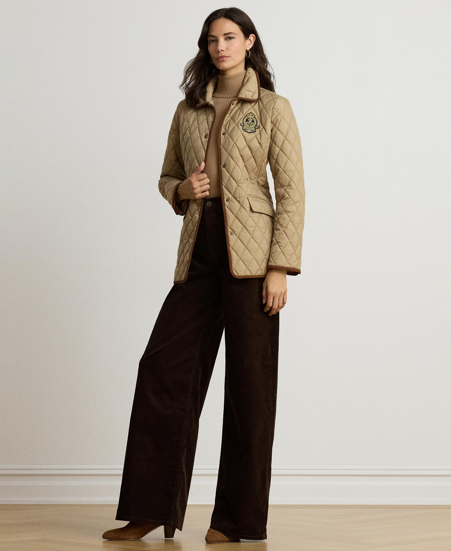 Lauren Ralph Lauren Women's Crested Quilted Jacket - Birth tan