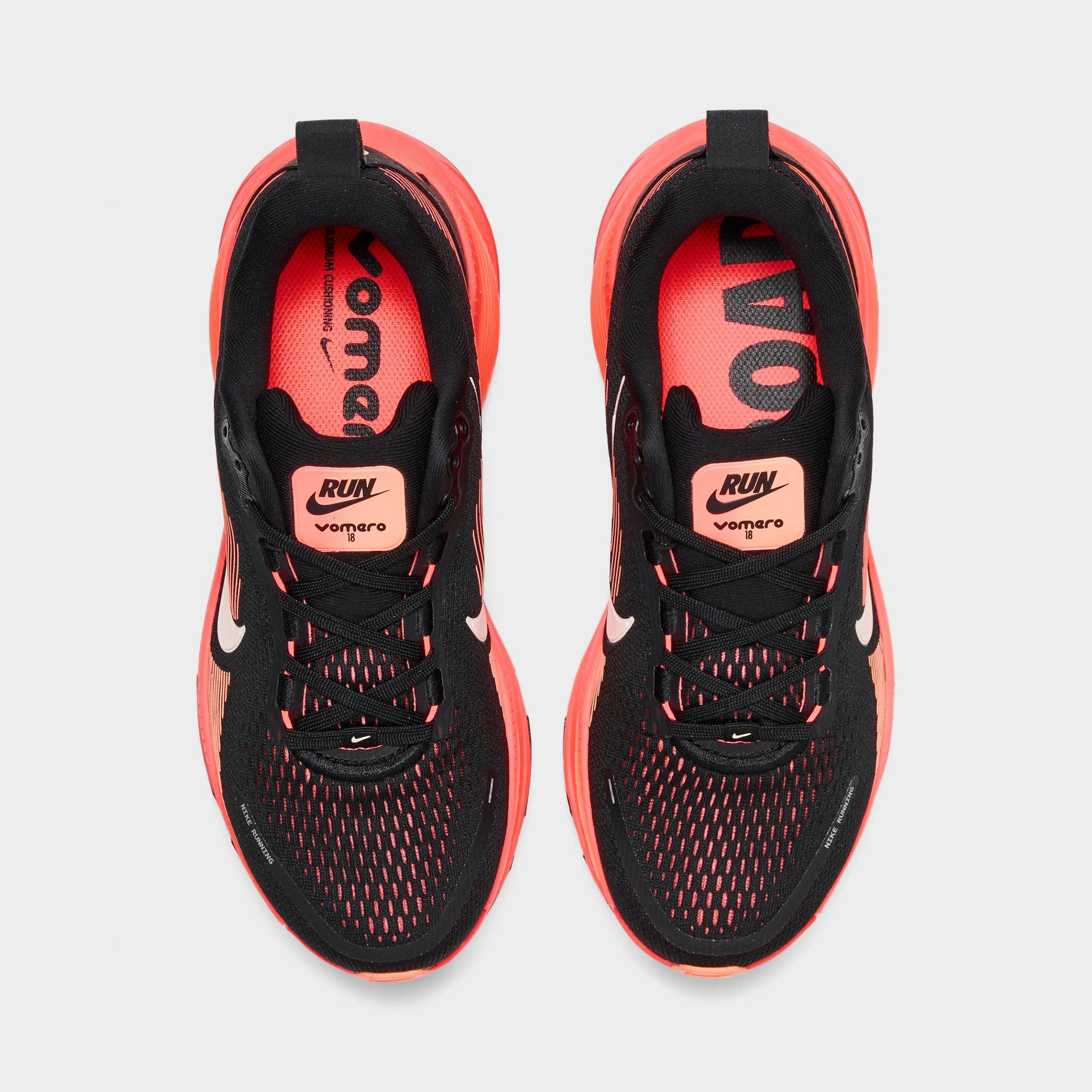 Women's Nithtke Vomero 18 Running Shoes - Part 2 - Black/Washed Coral/Hot Lava/Bright Mango - Top view