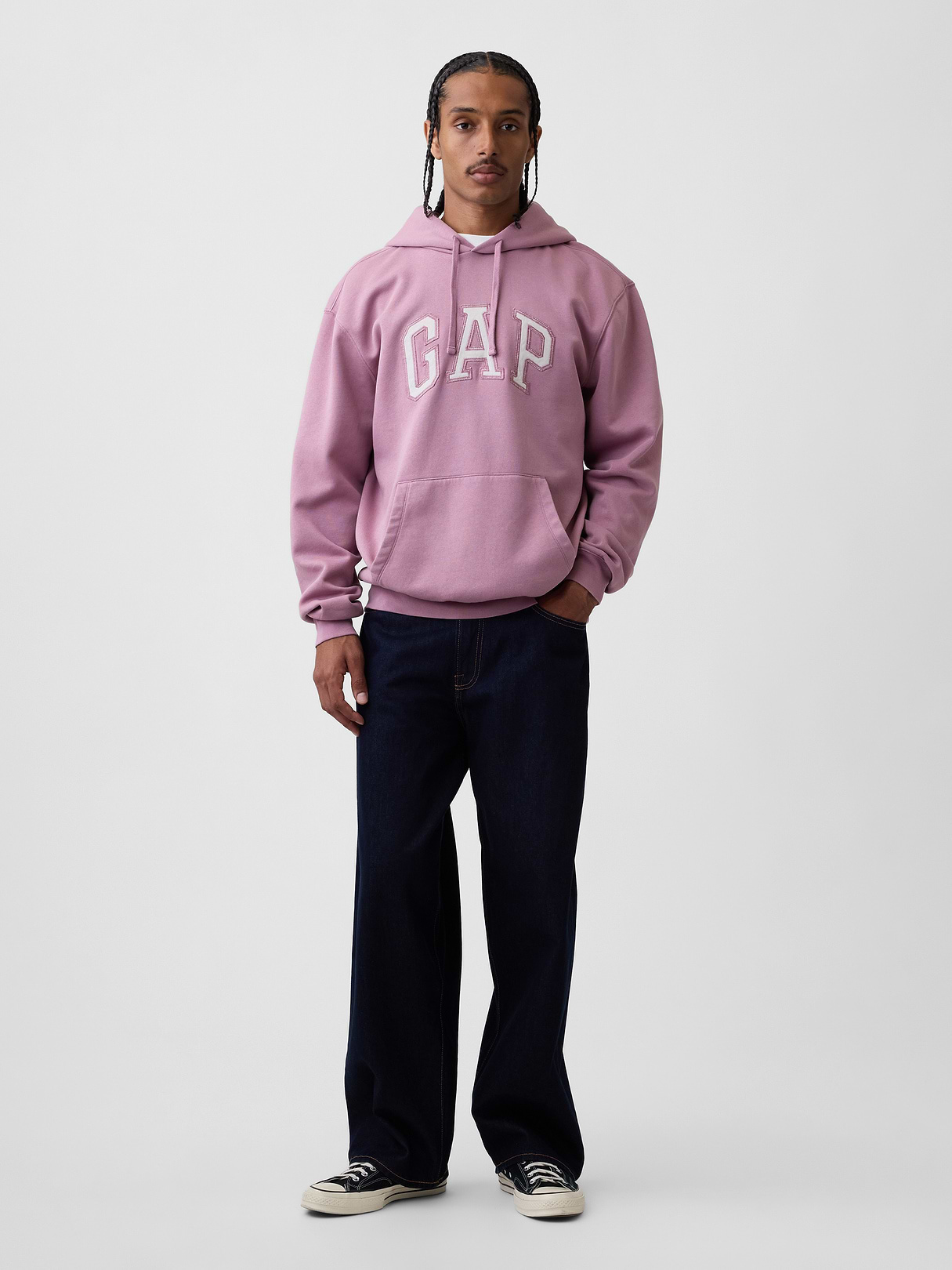 Adult VintageSoft Arch Logo Hoodie - Wispy pink mauve