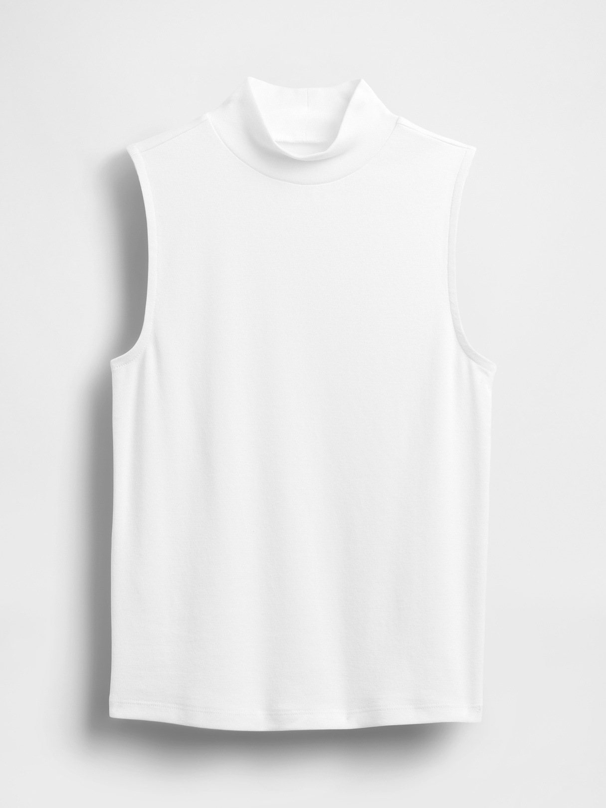 Modern Mockneck Tank Top - Fresh white