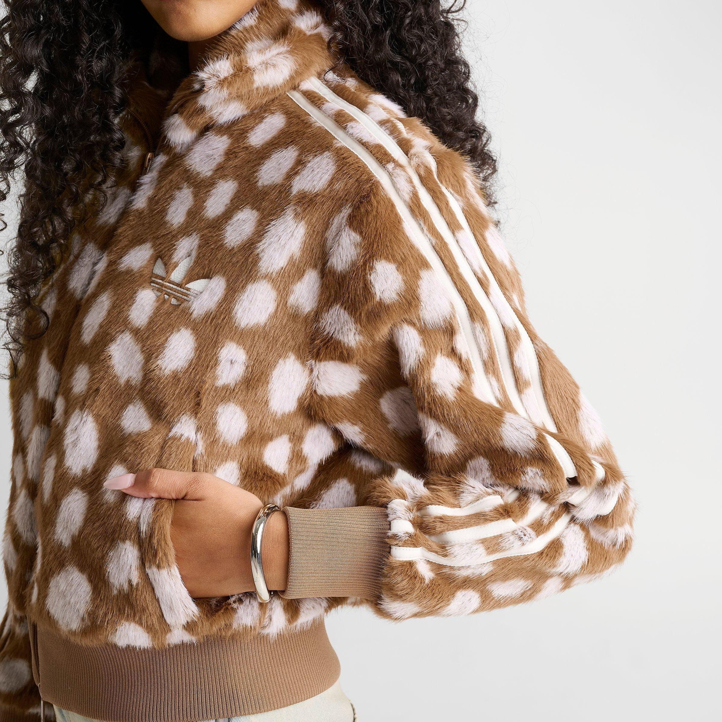 Women's adidas Originals Firebird Animal Print Track Jacket - Brown Desert