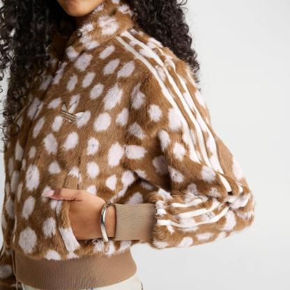 Women's adidas Originals Firebird Animal Print Track Jacket - Brown Desert