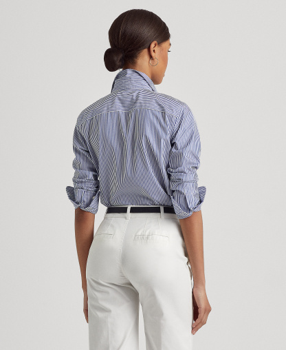 Lauren Ralph Lauren Non-Iron Straight-Fit Shirt - Blue/White