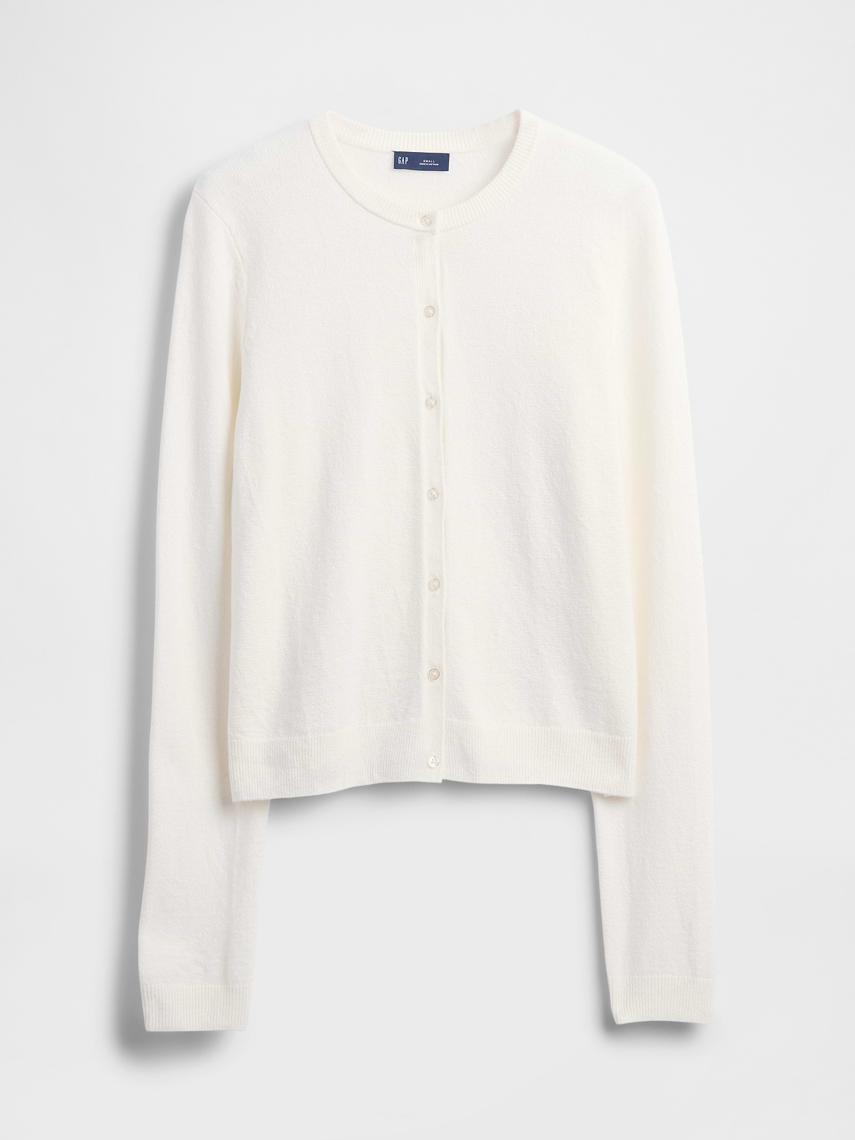 CashSoft Crop Cardigan - Ivory beige frost