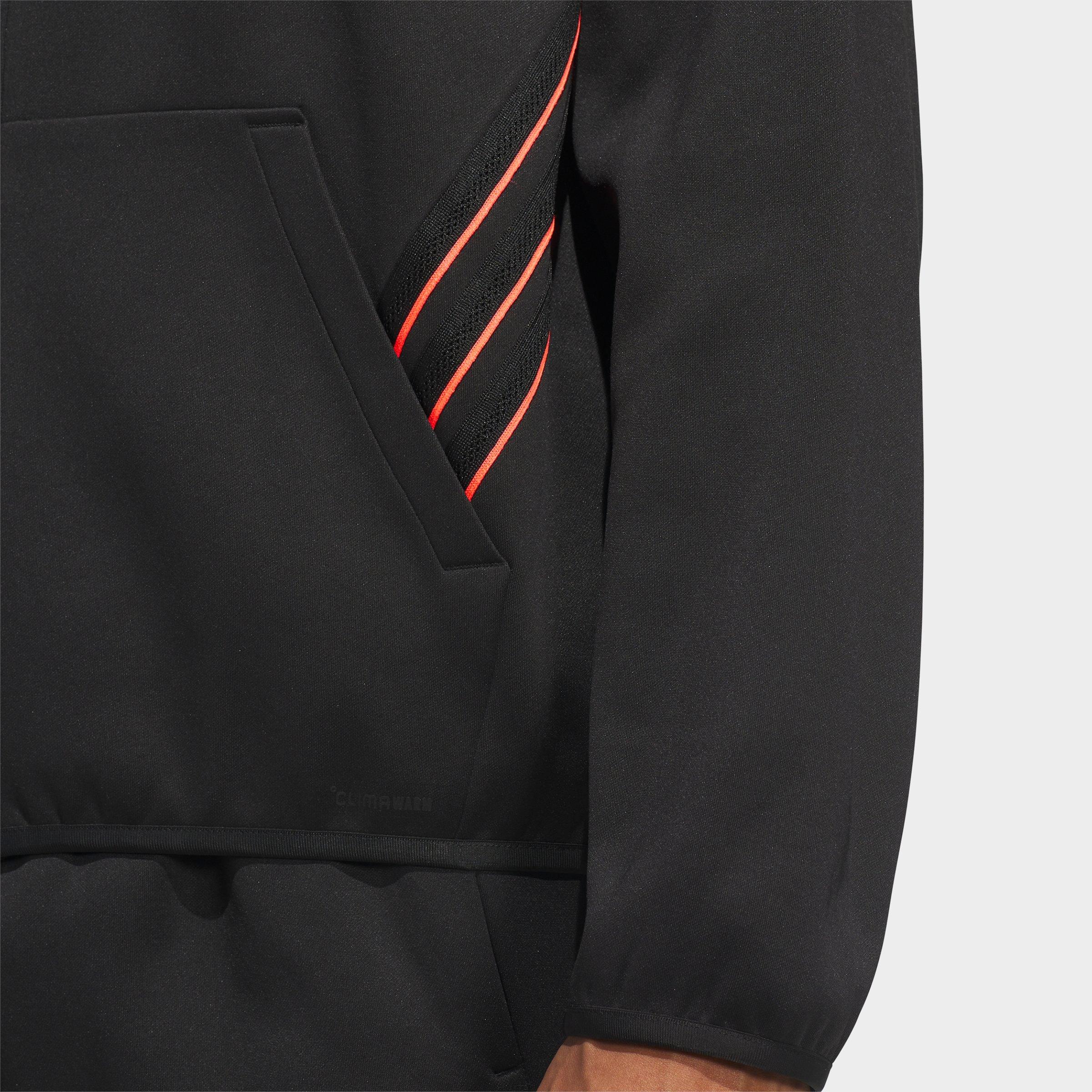 Men's adidas Basketball Crazy Warm Full-Zip Hoodie - Black/Solar Turbo