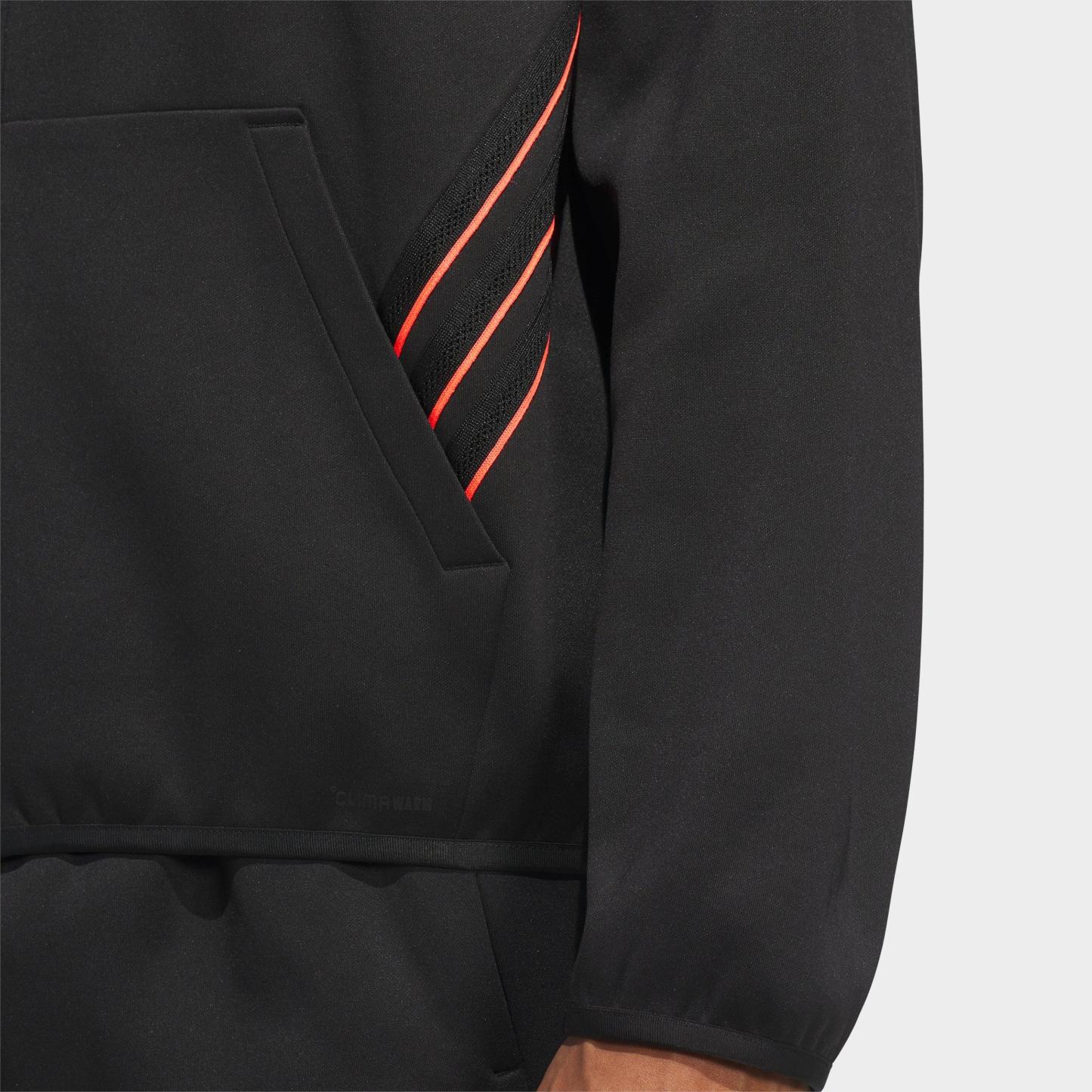Men's adidas Basketball Crazy Warm Full-Zip Hoodie - Black/Solar Turbo