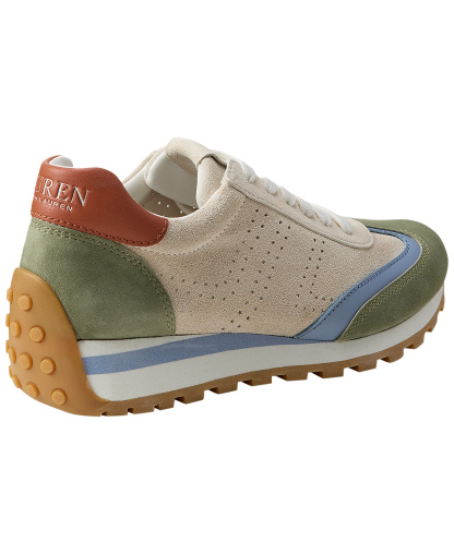 Lauren Ralph Lauren Women's Dani Perforated Round Toe Sneakers - Expresso Sand/Sage Green/Dusty Blue/Red Terracotta
