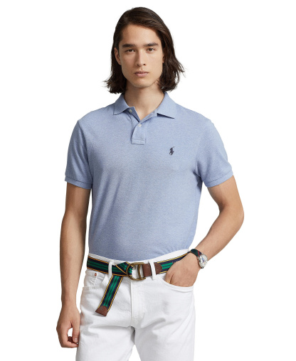 Polo Ralph Lauren Men's Custom Slim-Fit Mesh Polo Shirt - Isle Heather