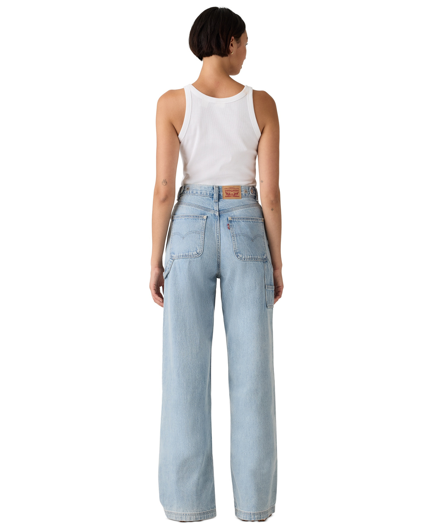 Levi's Women's Cinch-Waist Carpenter Lightweight Baggy Jeans - Summer Job Stone