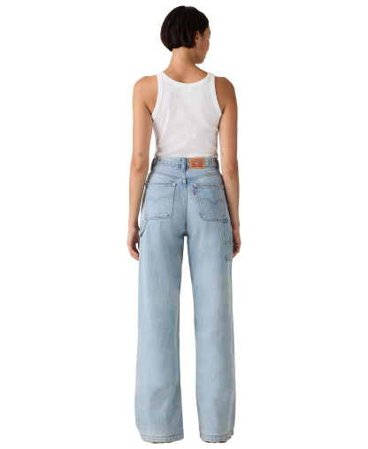 Levi's Women's Cinch-Waist Carpenter Lightweight Baggy Jeans - Summer Job Stone