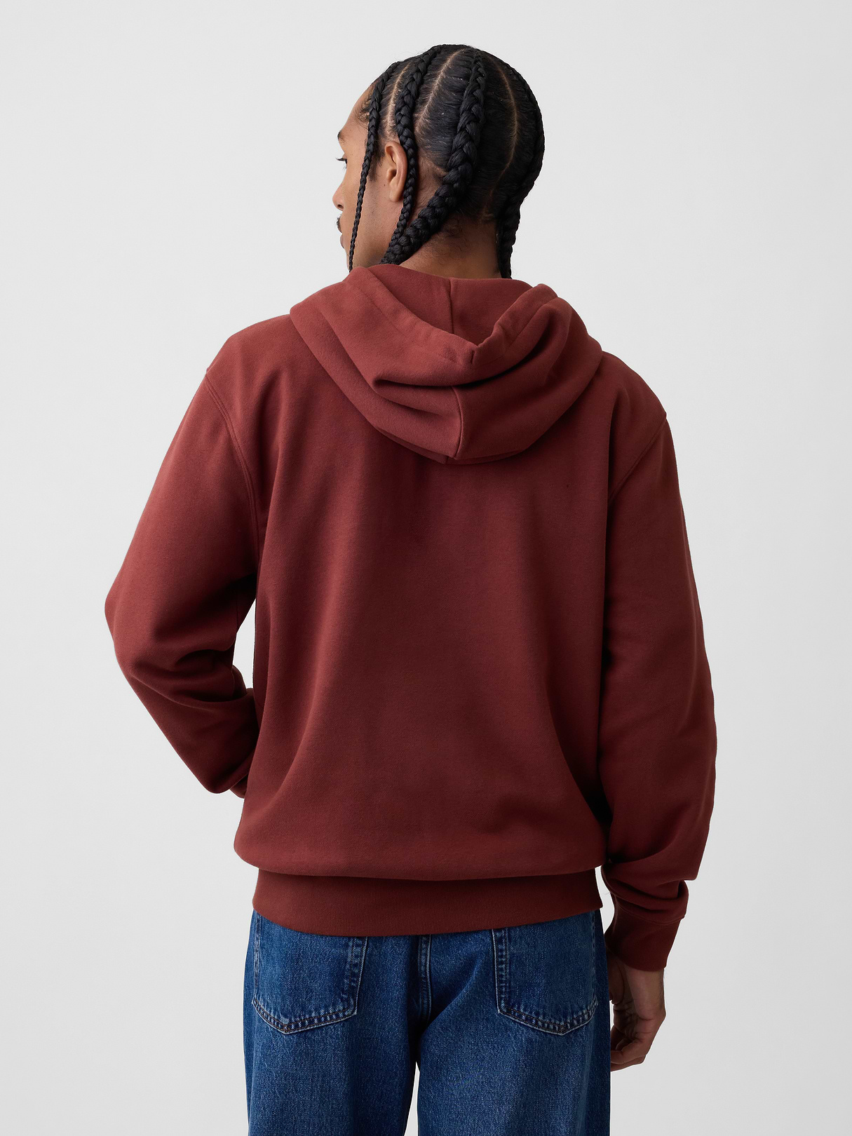 Adult VintageSoft Arch Logo Zip Hoodie - Burnt russet brown