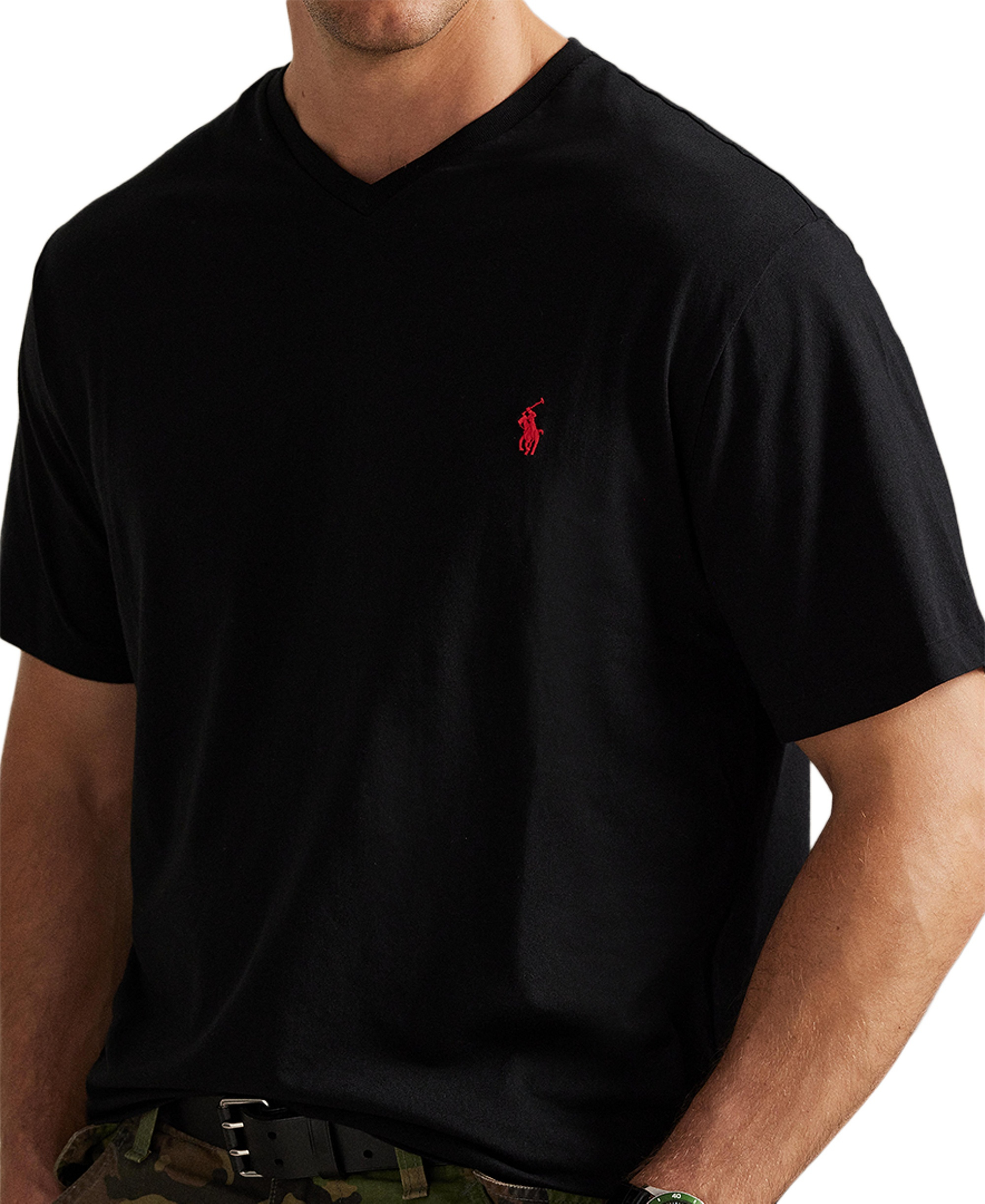 Polo Ralph Lauren Men's Big & Tall V-Neck T-Shirt - Black