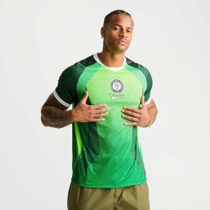 Men's Nike Nigeria 2026 Stadium Home Dri-FIT Replica Soccer Jersey - Pine Green/Electric Green/White