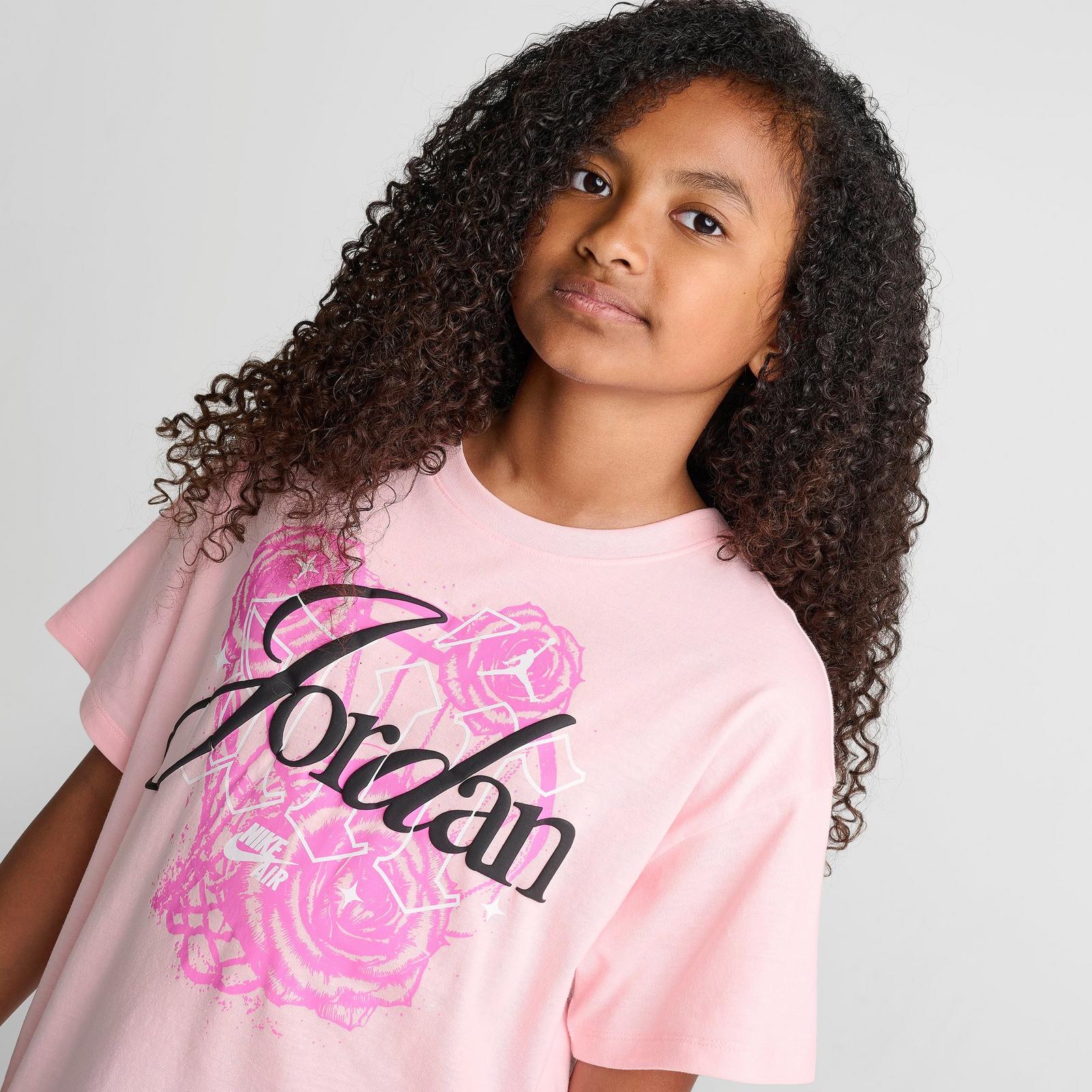 Girls' Big Kids' Jordan Floral Flight T-Shirt - Pink Bloom - view 5