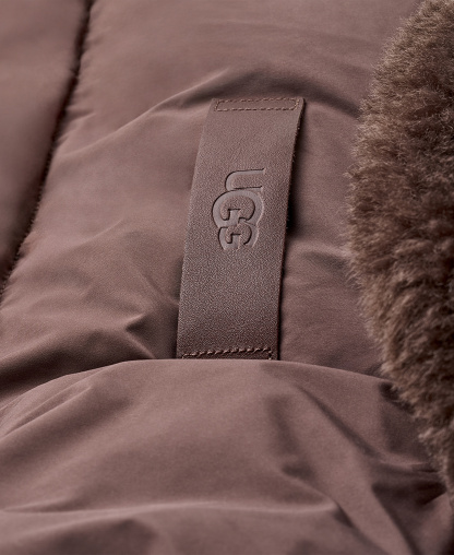 UGG Women's Wylda Oversized-Fit Shawl Collar Puffer Jacket - Burnt Cedar