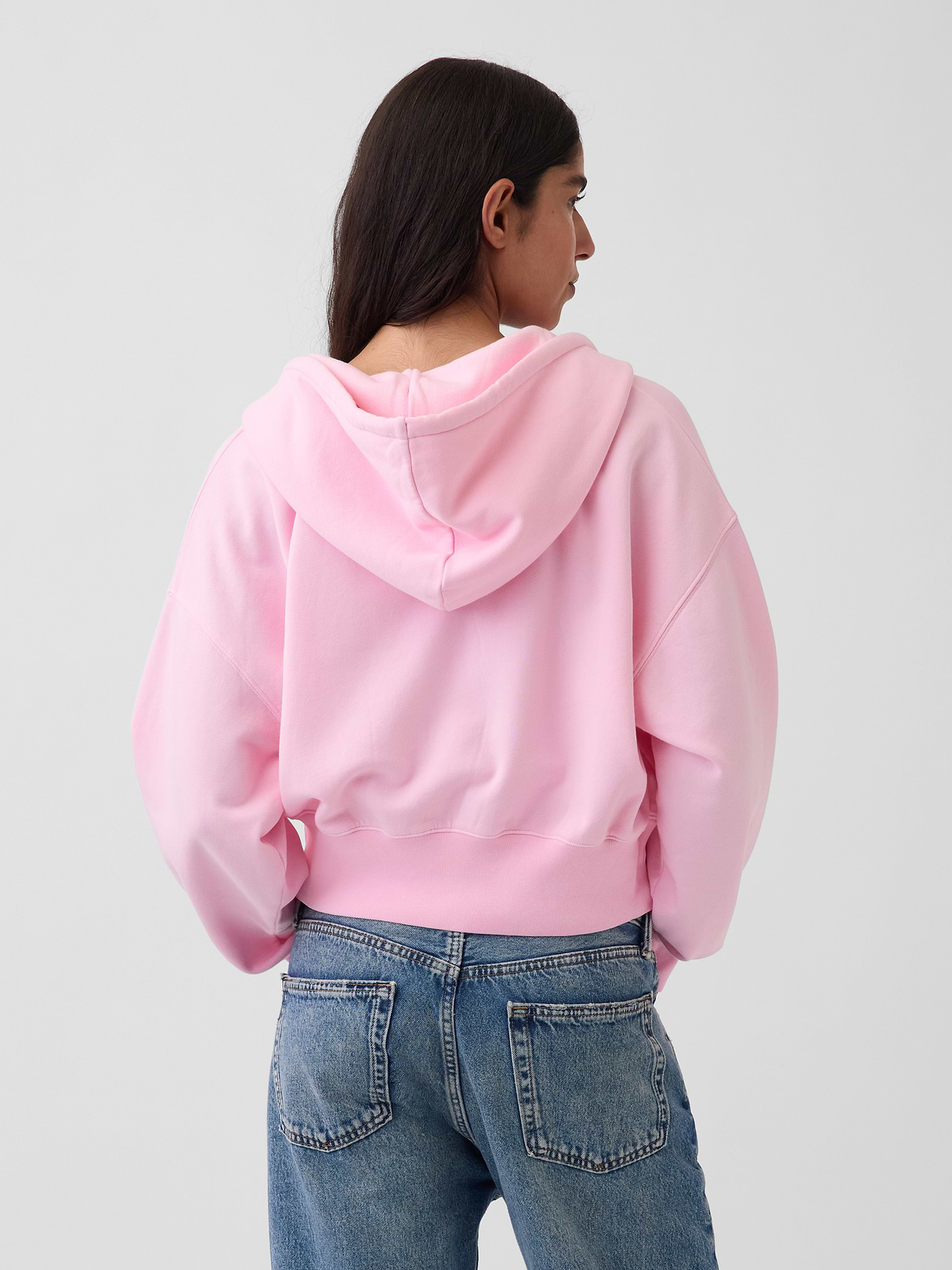 VintageSoft Wedge Zip Hoodie - Primrose pink