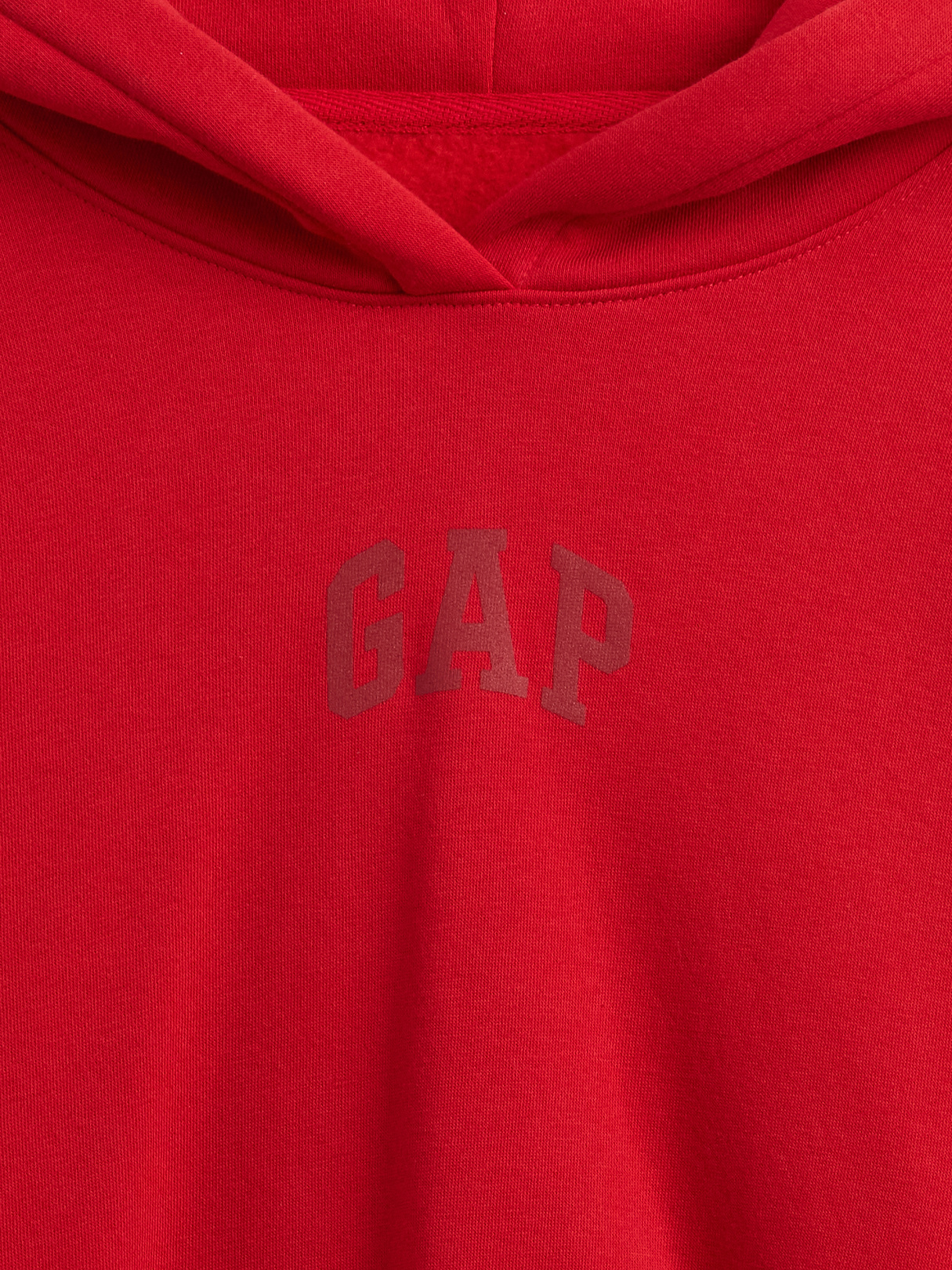 VintageSoft Crop Logo Hoodie - Tomato sauce red