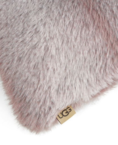 UGG® Clyde Faux Fur Pillow, 20" x 20" - Rosewood, Snow