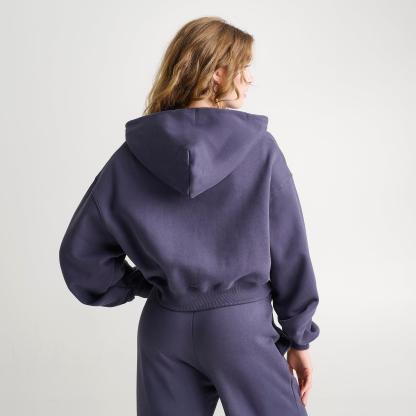 Women's Nithtke Studio Fleece Medium-Weight Oversized Cropped Full-Zip Hoodie - Gridiron/Sail