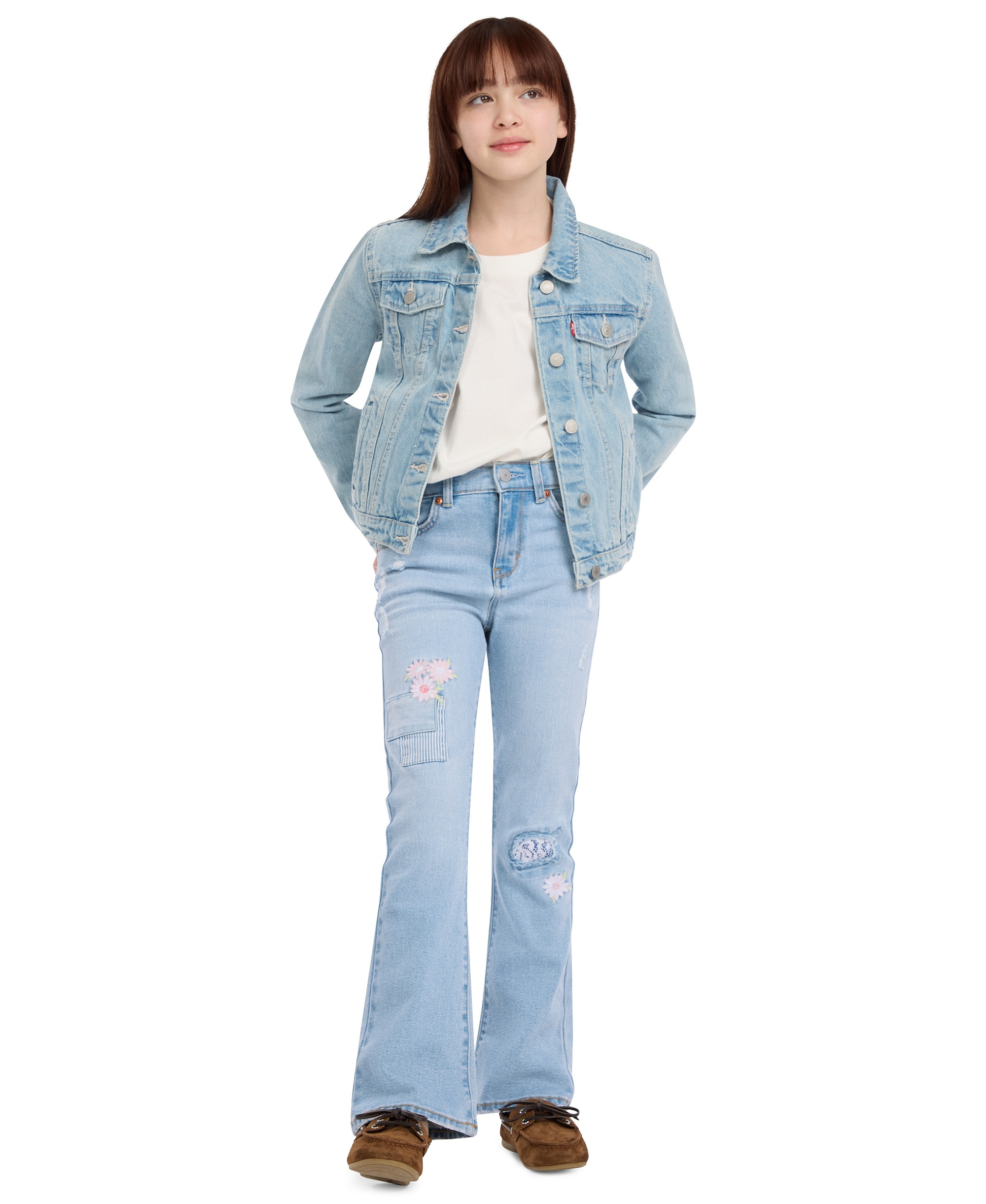 Levi's Girls' 7-16 Stitch Detail Flare Jeans - Marin Babe