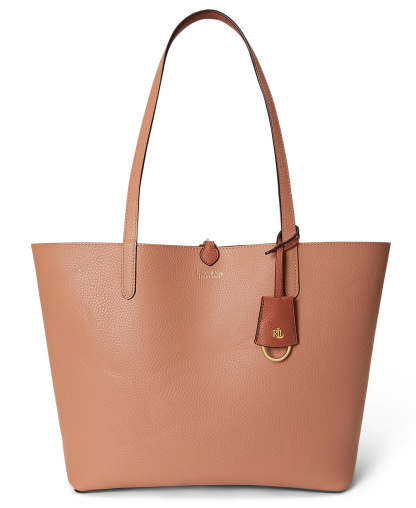 Lauren Ralph Lauren Faux-Leather Reversible Extra Large Tote Handbag - Red Terracotta/Pink Sienna