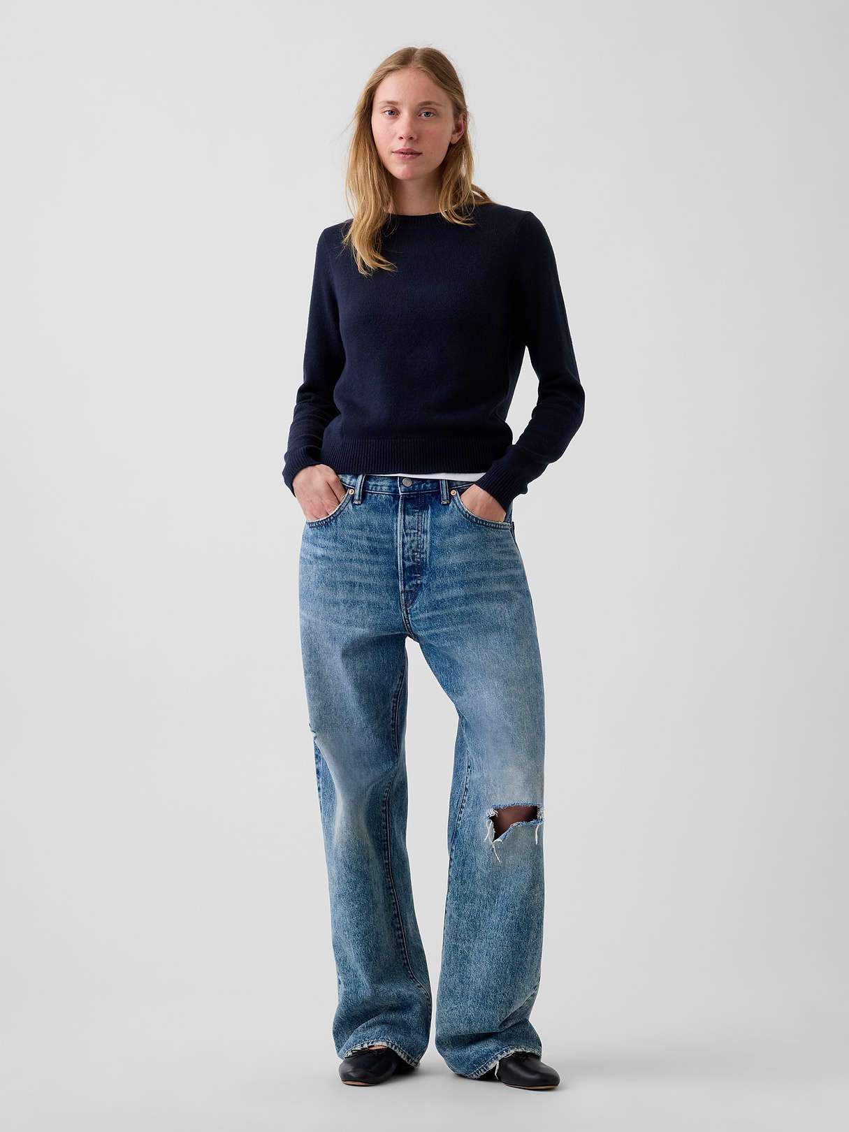 CashSoft Crew Sweater - New classic navy blue