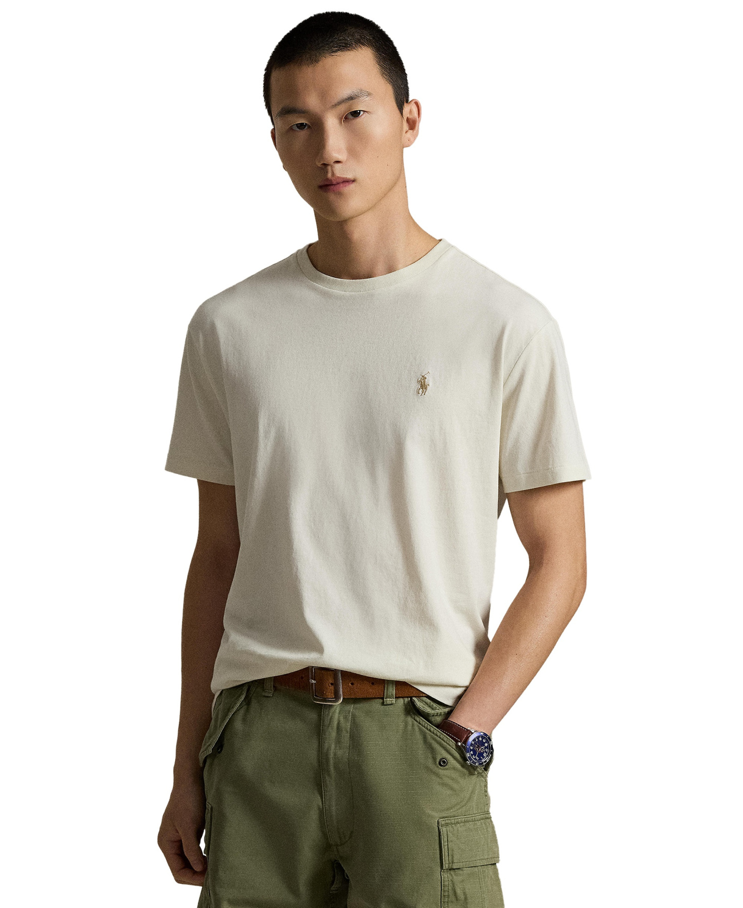 Polo Ralph Lauren Men's Embroidered Pony Classic-Fit T-Shirt - Parchment Cream