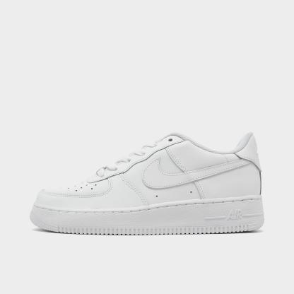 Big Kids' Nithtke Air Force 1 Low Casual Shoes - White/White - Left shoe facing left. Outside of the shoe.