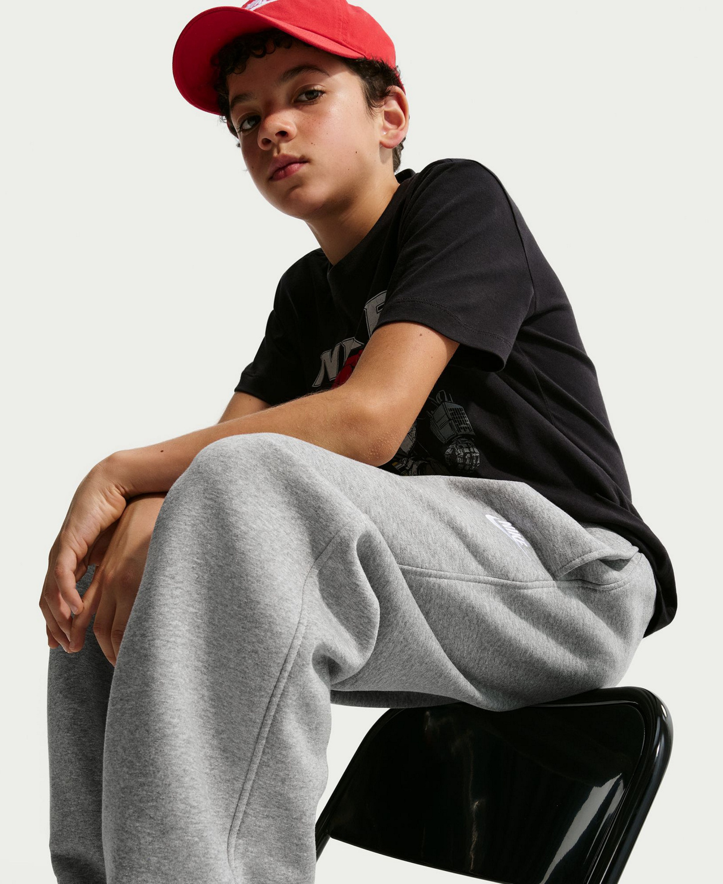 Nike Girls' and Boys' 7-20 Sportswear Loose Open-Hem Pants - Gray