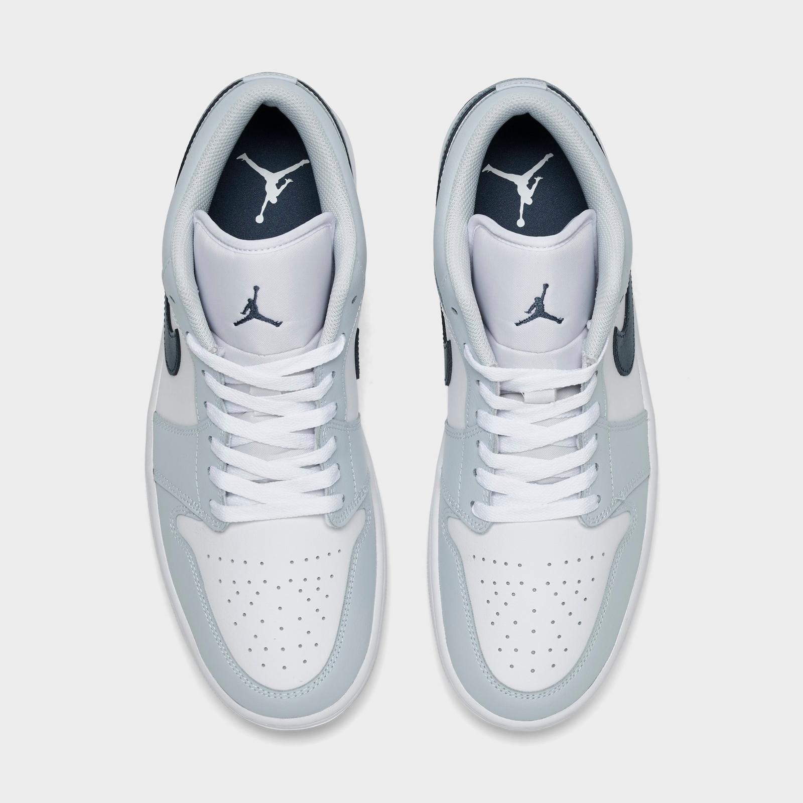 Men's Air Jordan Retro 1 Low Casual Shoes - Aura/White/Squadron Blue - view 5