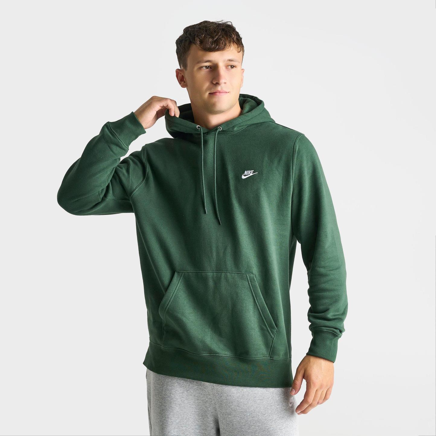 Men's Nithtke Club Fleece Premium Embroidered Pullover Hoodie - Part 2 - Fir/Fir/White