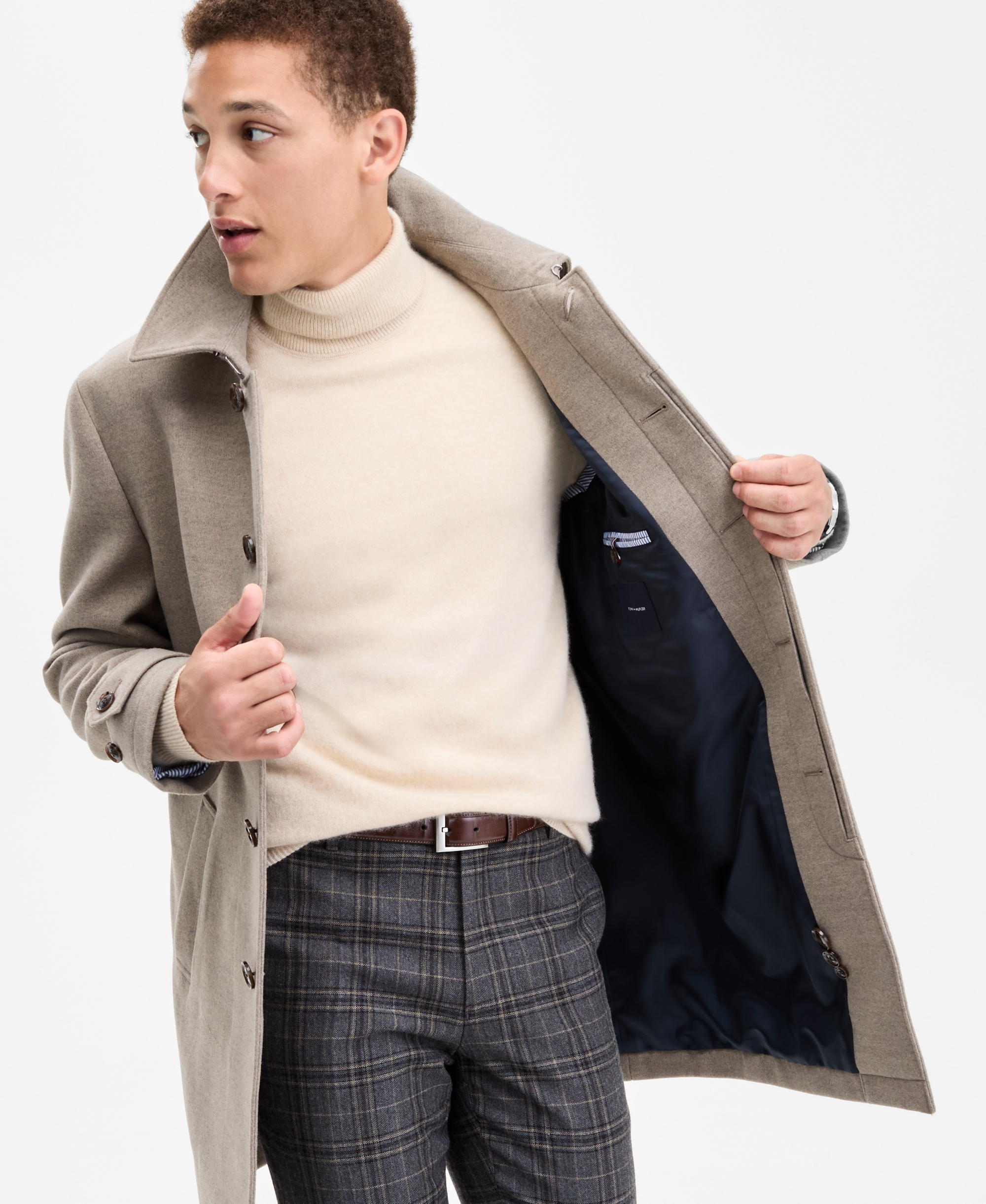 Tommy Hilfiger Men Modern Fit Car Coat - Taupe