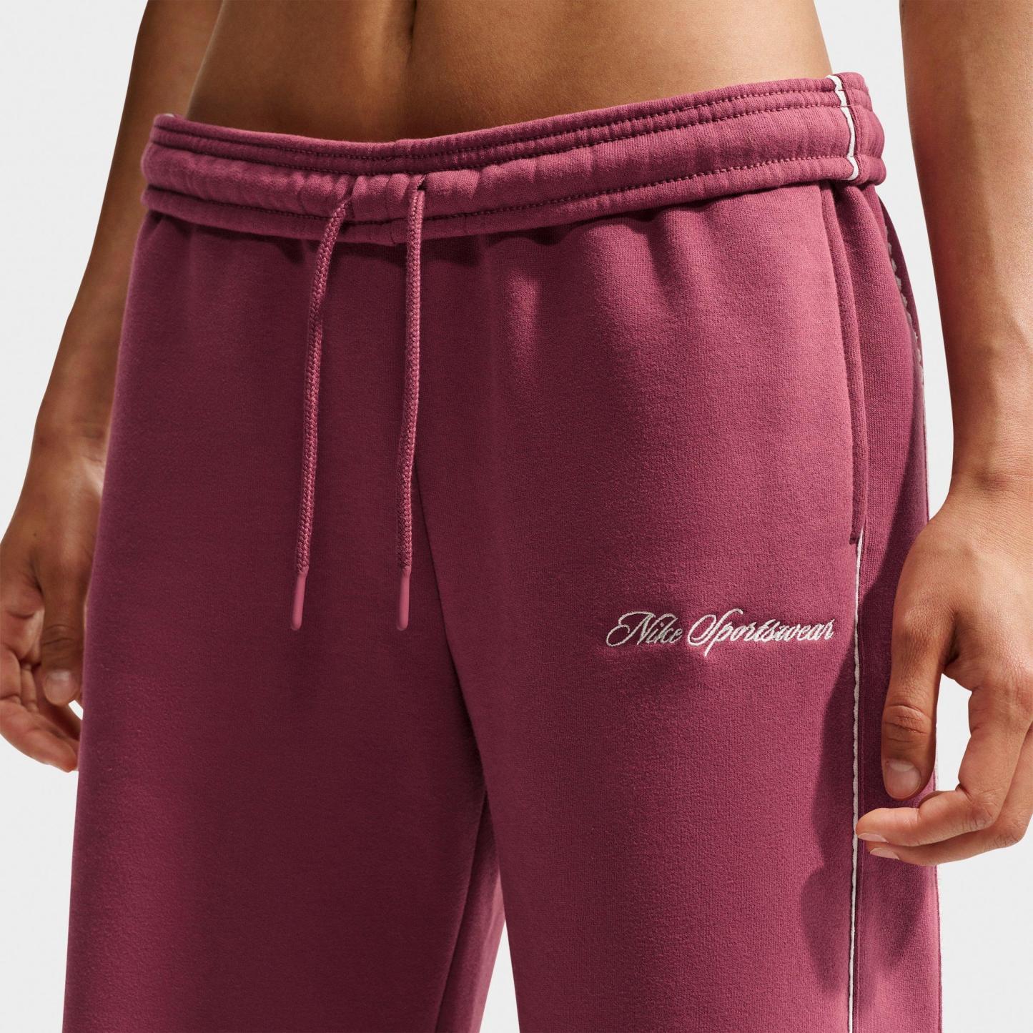 Women's Nithtke Studio Fleece Medium-Weight "Graphic Pack" Mid-Rise Wide-Leg Pants - Pink Smoke/Sail/Pink Smoke