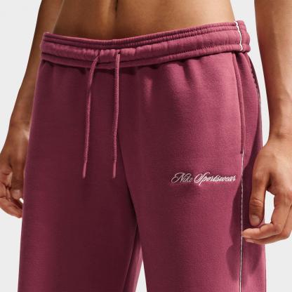 Women's Nithtke Studio Fleece Medium-Weight "Graphic Pack" Mid-Rise Wide-Leg Pants - Pink Smoke/Sail/Pink Smoke