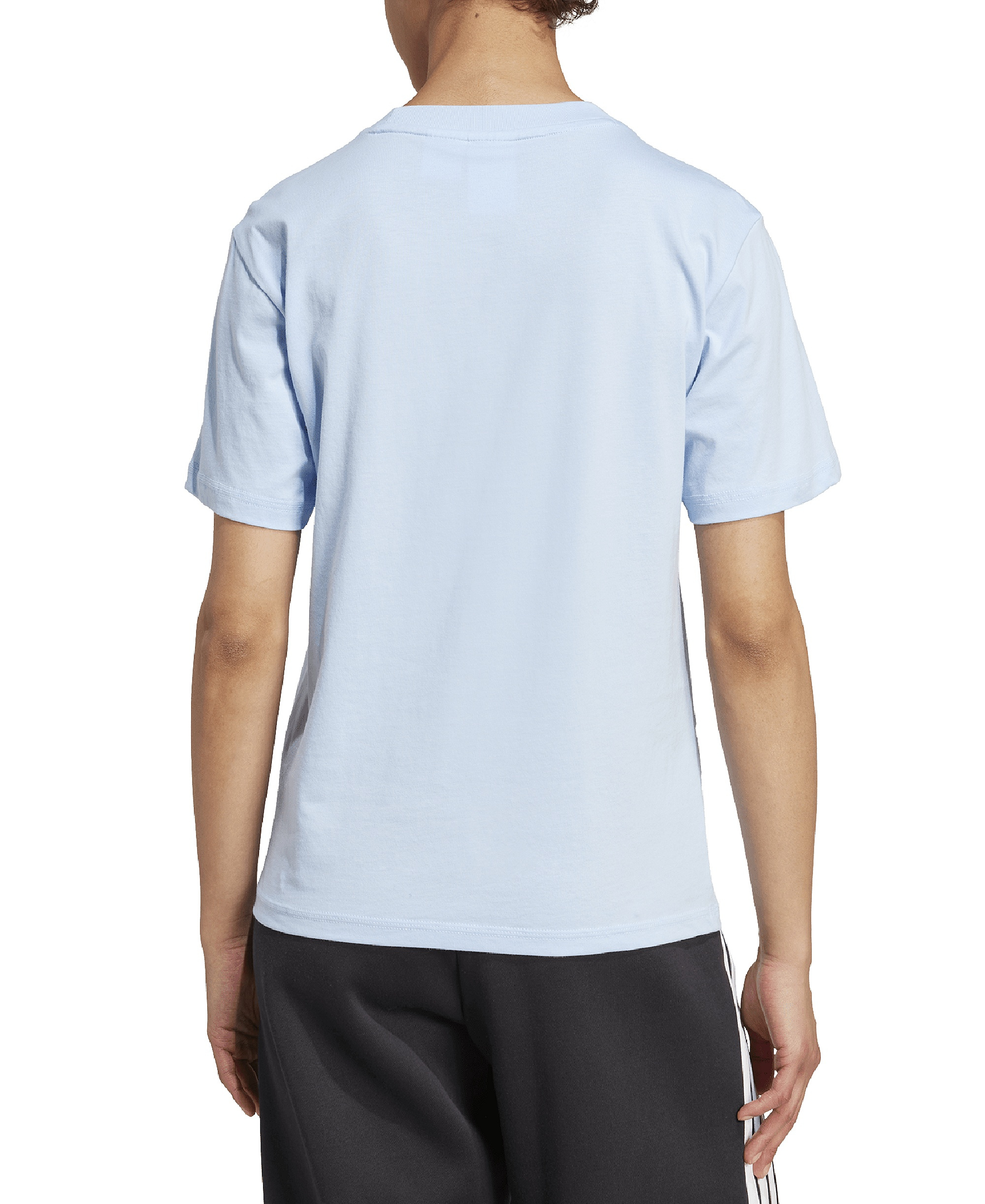 adidas Women's Short-Sleeve Cotton Crewneck Logo T-Shirt - Glow Blue/white