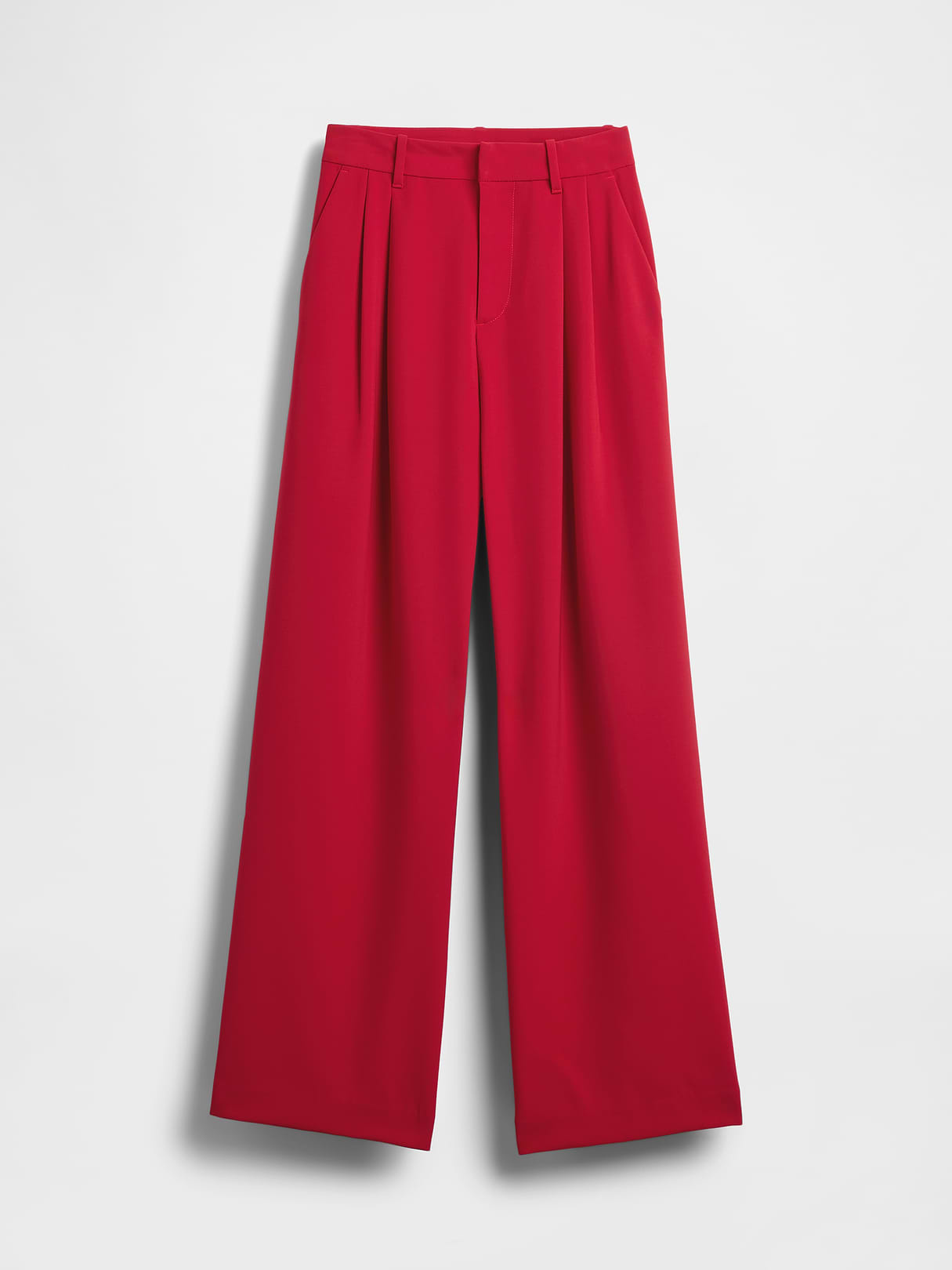 365 High Rise Pleated Trousers - Sled red