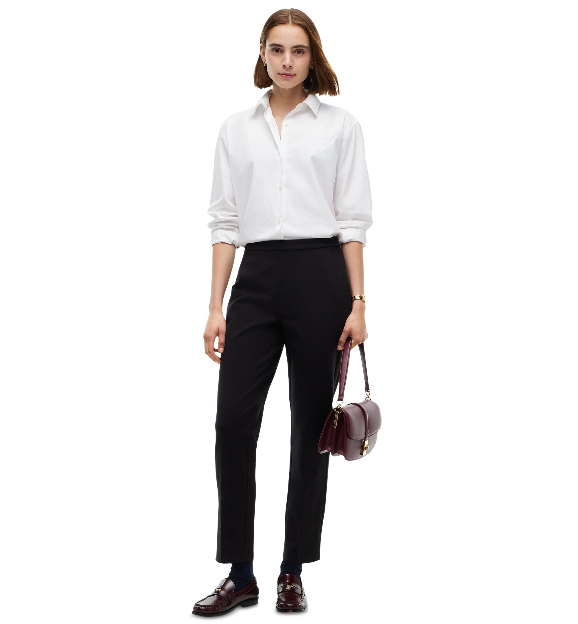 Tommy Hilfiger Women's Straight Slim Pull-On Pants - Black