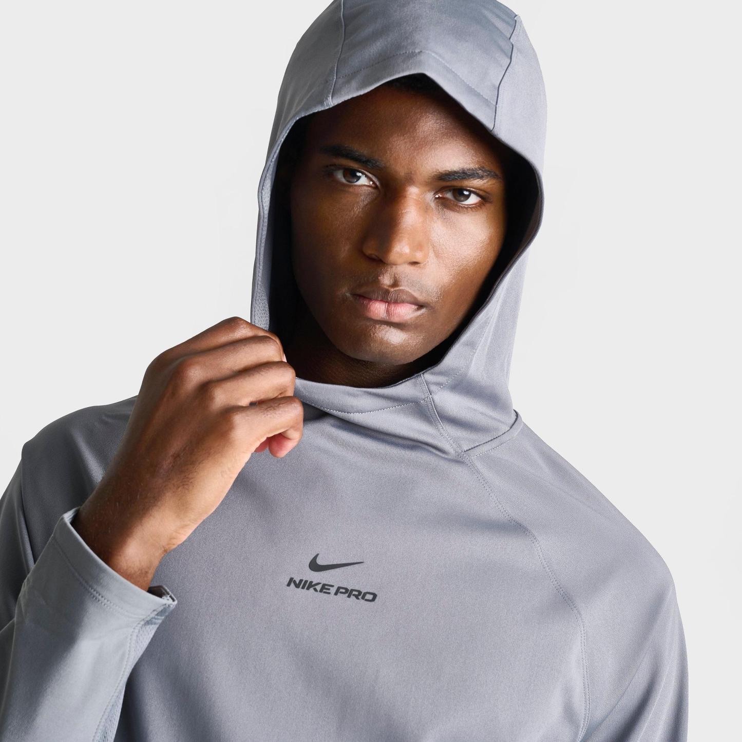 Men's Nithtke Pro Dri-FIT Mid-Layer Pullover Training Hoodie - Smoke Grey/Black