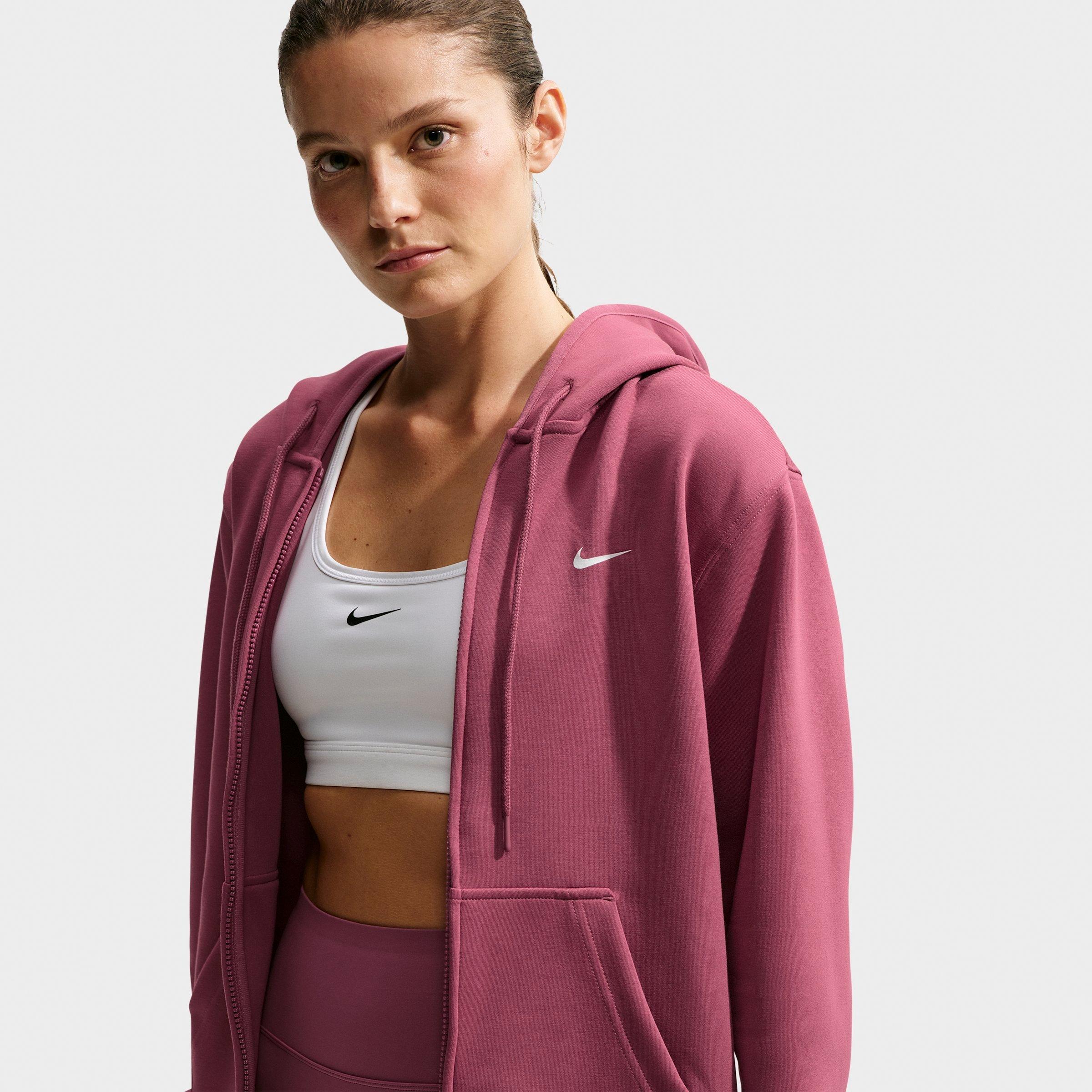 Women's Nithtke Studio Fleece Sport Dri-FIT Full-Zip Hoodie - Pink Smoke/White