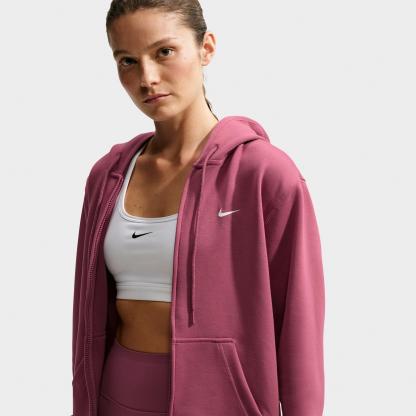 Women's Nithtke Studio Fleece Sport Dri-FIT Full-Zip Hoodie - Pink Smoke/White