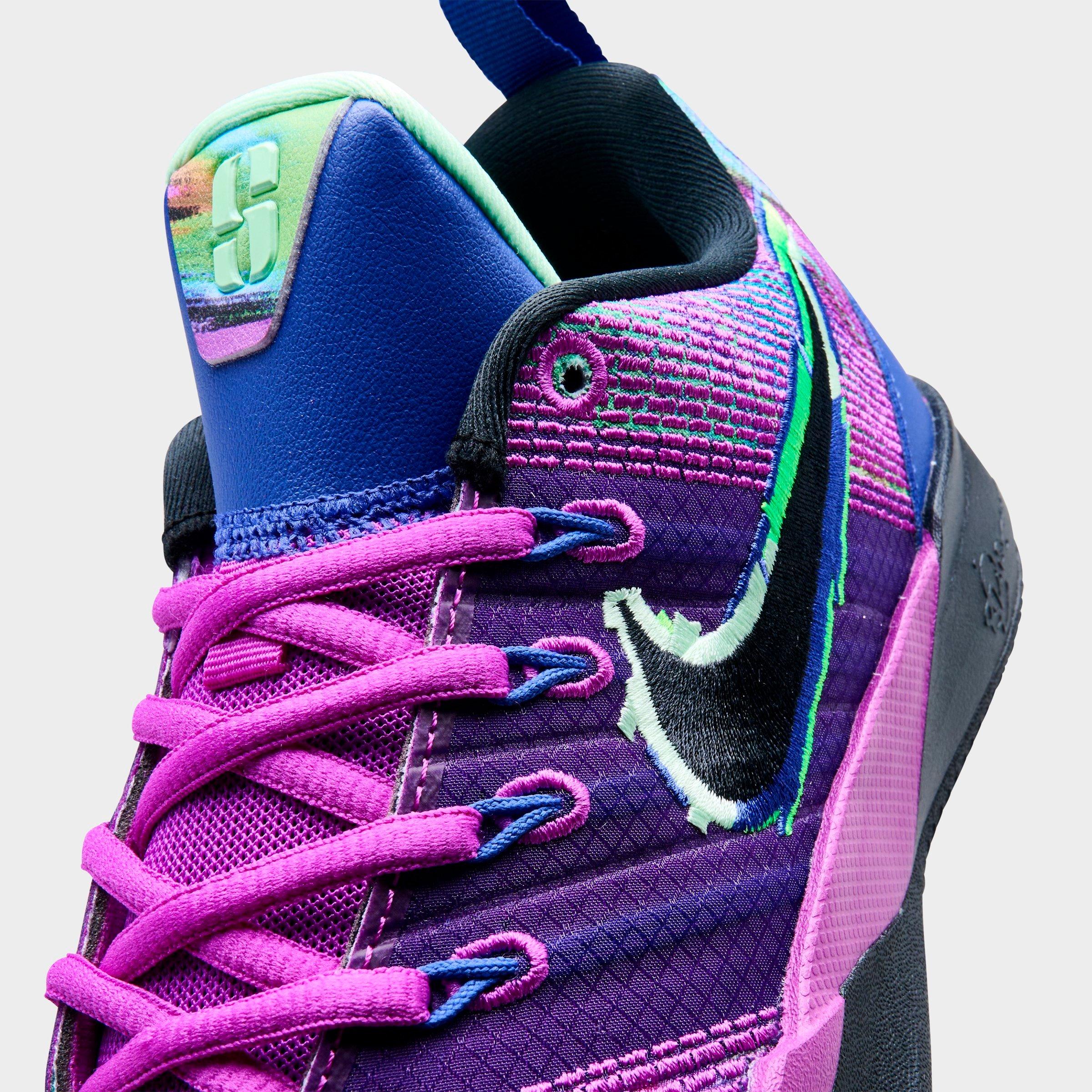 Big Kids' Nithtke Sabrina 3 Basketball Shoes - Vivid Purple/Deep Night/Vapor Green/Black - Detail shot