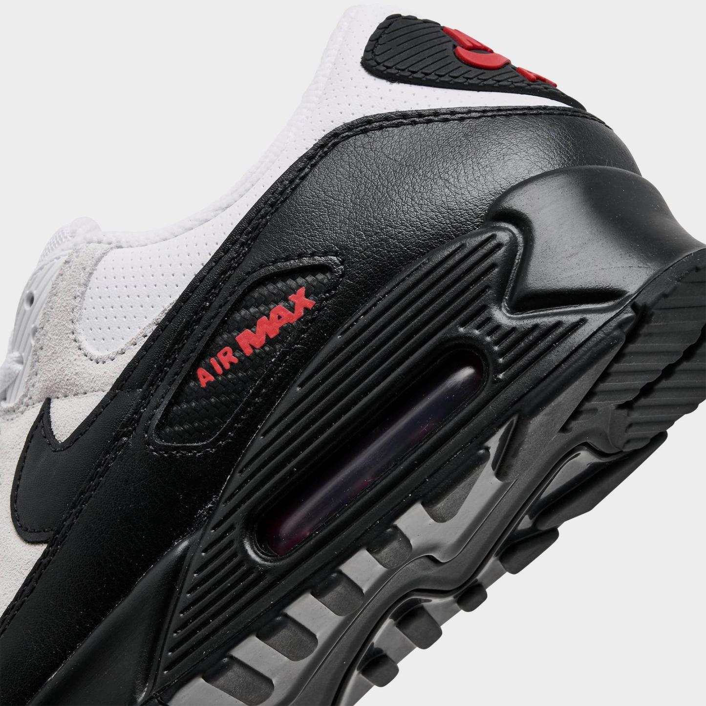 Men's Nike Air Max 90 Casual Shoes - White/Black/University Red